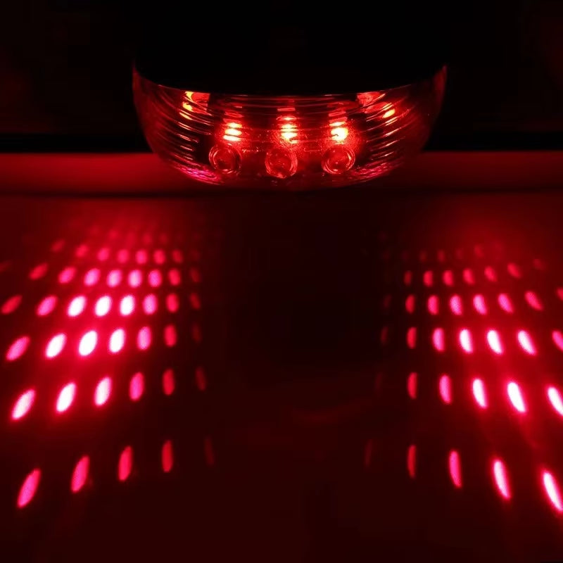 Bicycle LED Taillight with Dual Lasers – 5 LEDs, Waterproof Cycling Safety Warning Light for MTB and Road Bikes