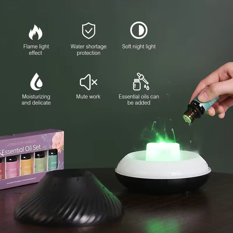 Volcanic Aroma Diffuser & Essential Oil Lamp (130ml) – USB-Powered Portable Air Humidifier with Many Colors