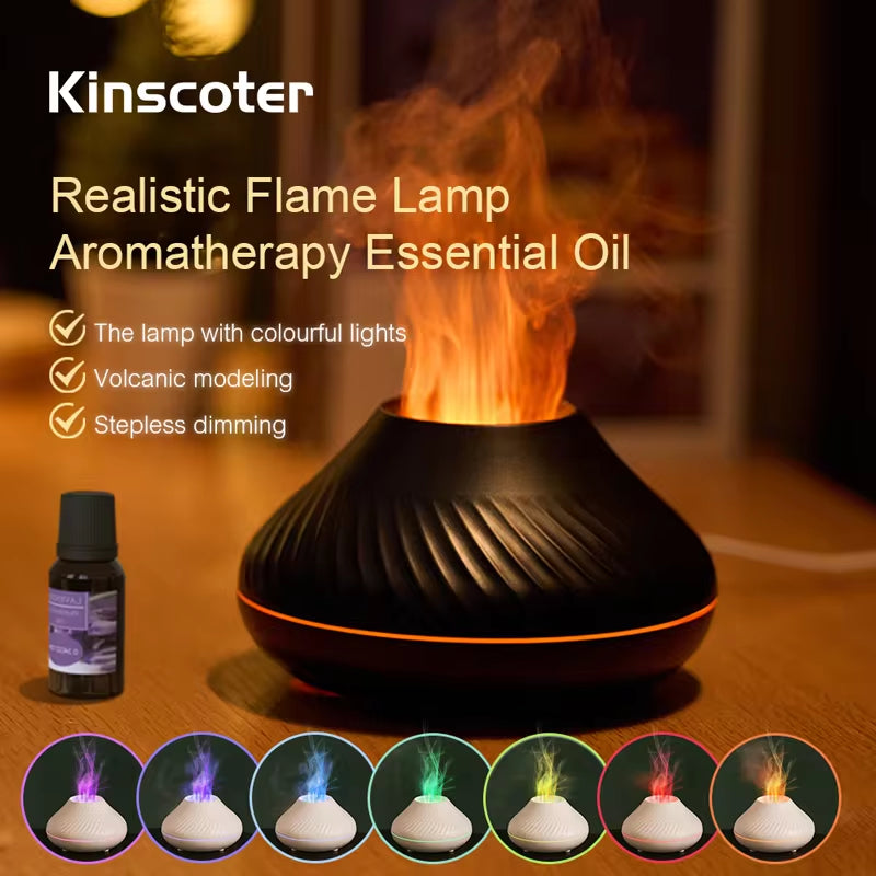 Volcanic Aroma Diffuser & Essential Oil Lamp (130ml) – USB-Powered Portable Air Humidifier with Many Colors