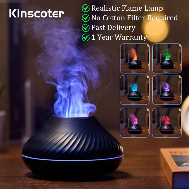 Volcanic Aroma Diffuser & Essential Oil Lamp (130ml) – USB-Powered Portable Air Humidifier with Many Colors